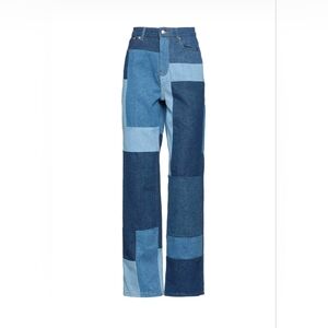 NA-KD Color Block Wide Leg Jeans